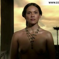 Ebony celebrity Lesley-Ann Brandt gets naked in Spartacus
