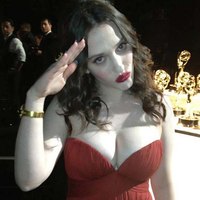 Kat Dennings Huge Cleavage At Emmy Awards