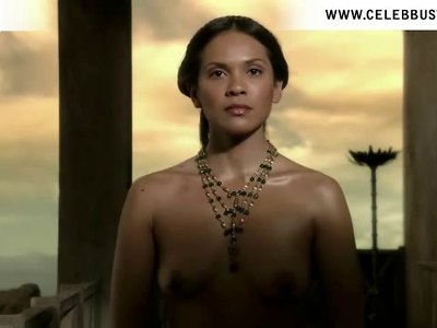 Ebony celebrity Lesley-Ann Brandt gets naked in Spartacus