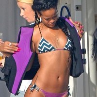 Rihanna chills out in a pool